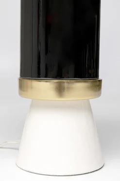 Lampa stołowa biało-czarna stalowa emaliowana 51 cm