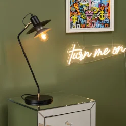Lampa stołowa biurkowa czarna stalowa 54 cm