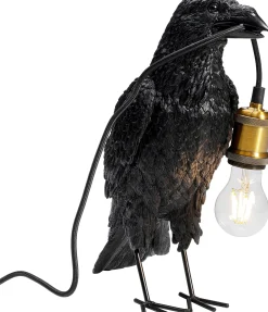 Lampa stołowa Crow 14x34 cm czarna matowa