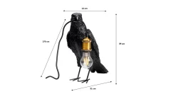 Lampa stołowa Crow 14x34 cm czarna matowa