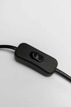 Lampa stołowa czarna królik abażur futrzasty 68 cm