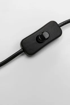 Lampa stołowa czarna królik abażur futrzasty 50 cm