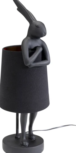 Lampa stołowa czarna matowa królik 50 cm