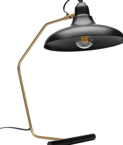 Lampa stołowa czarno-złota stalowa 49 cm