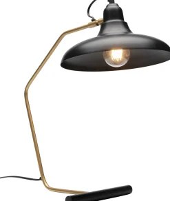 Lampa stołowa czarno-złota stalowa 49 cm