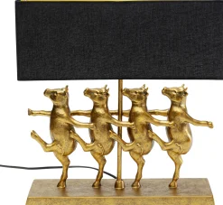 Lampa stołowa czarno-złota tańczące krowy 41x44 cm