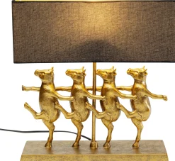 Lampa stołowa czarno-złota tańczące krowy 41x44 cm