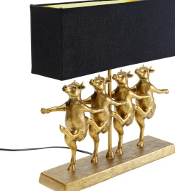 Lampa stołowa czarno-złota tańczące krowy 41x44 cm