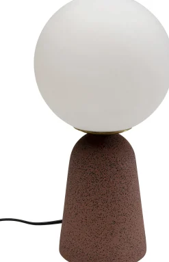 Lampa stołowa czerwona klosz szklana kula Ø16x31 cm