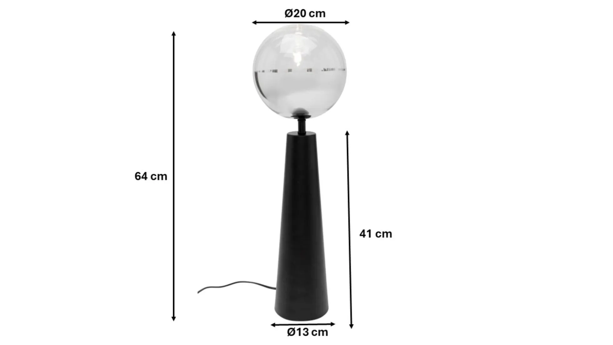 Lampa stołowa Disco Ball czarna 64cm