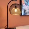 Lampa stołowa do salonu czarno-złota podstawa z marmuru 62 cm