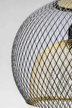 Lampa stołowa do salonu czarno-złota podstawa z marmuru 62 cm