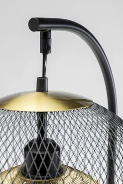 Lampa stołowa do salonu czarno-złota podstawa z marmuru 62 cm