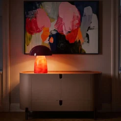 Lampa stołowa Fungo malinowa 37cm