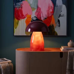 Lampa stołowa Fungo malinowa 37cm