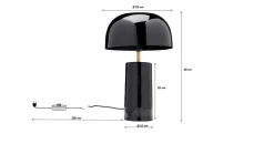 Lampa stołowa Loungy Ø25x38 cm czarna