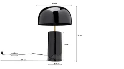 Lampa stołowa Loungy Ø25x38 cm czarna