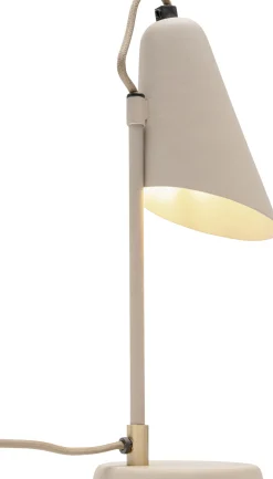 Lampa stołowa mała stalowa kolor beż 32 cm