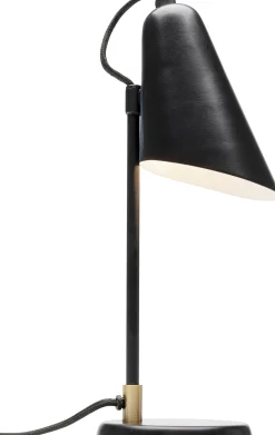 Lampa stołowa mała stalowa kolor czarny 32 cm