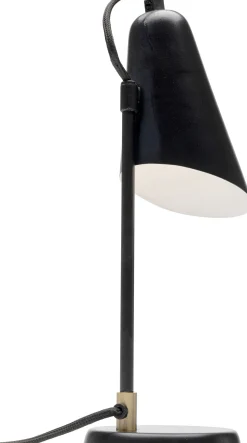Lampa stołowa mała stalowa kolor czarny 32 cm