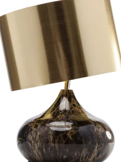 Lampa stołowa Mamo Deluxe 30x41 cm brązowo-czarna - klosz złoty