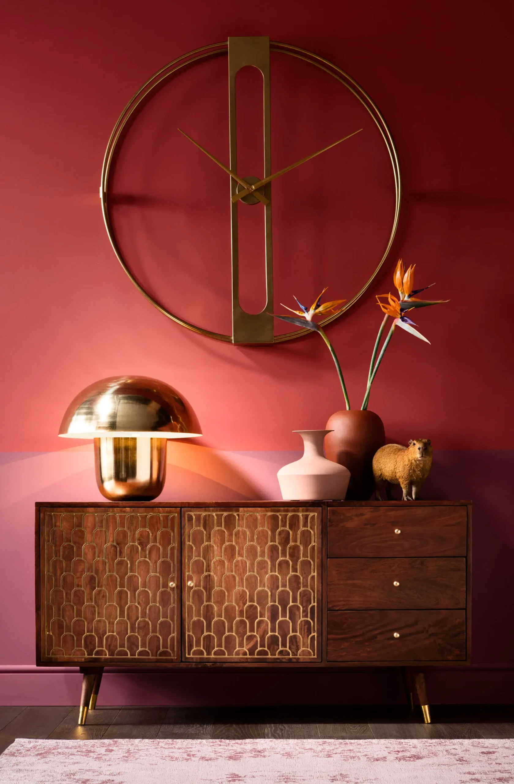 Lampa stołowa Mushroom Ø50x44 cm mosiężna