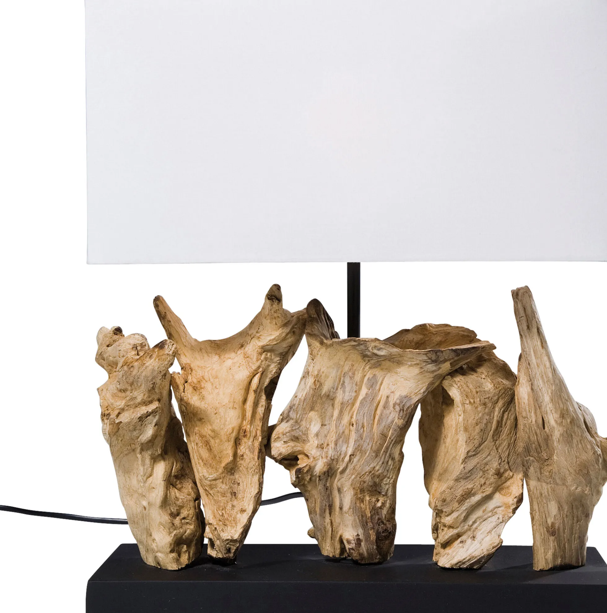 Lampa stołowa Nature 35x43 cm biało-brązowa