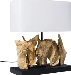 Lampa stołowa Nature 35x43 cm biało-brązowa