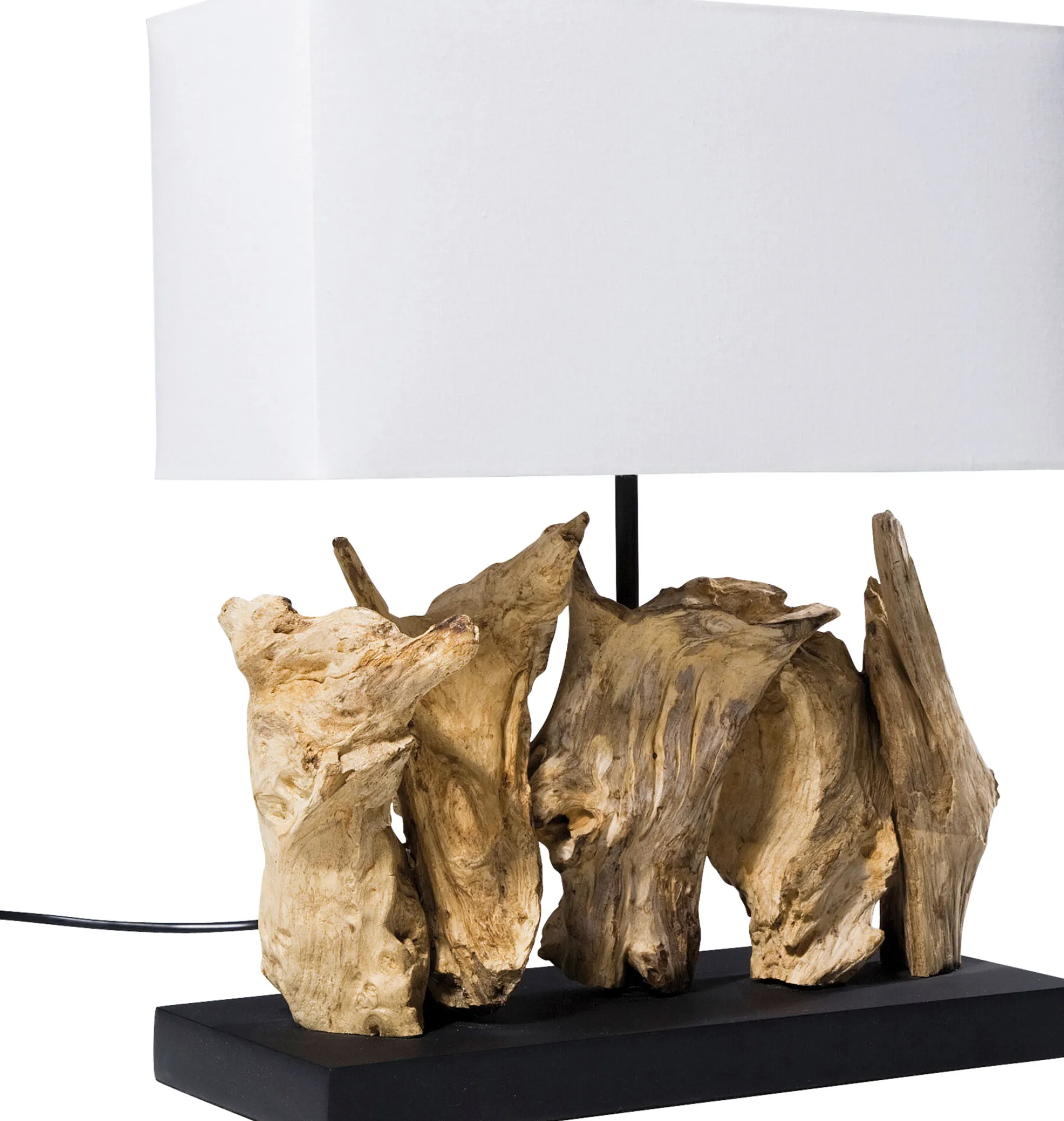 Lampa stołowa Nature 35x43 cm biało-brązowa