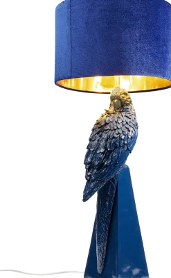 Lampa stołowa niebieska papuga Ø35x84 cm