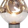 Lampa stołowa przydymiona stal i szkło 38 cm