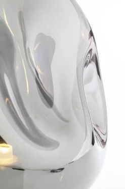 Lampa stołowa przydymiona stal i szkło 38 cm