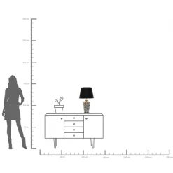 Lampa stołowa Rose Multi 33x56 cm czarno-srebrna