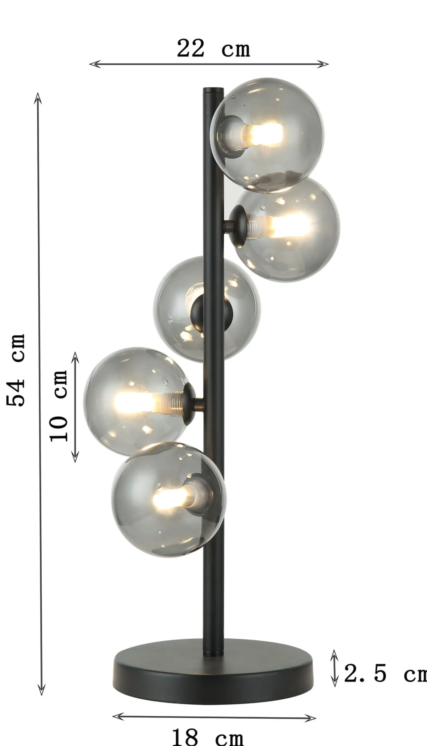 Lampa Stołowa Scala Balls Czarna 54cm
