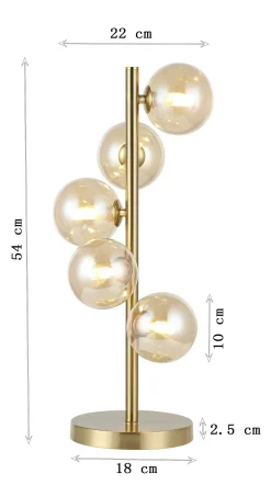 Lampa Stołowa Scala Balls Mosiężna 54cm