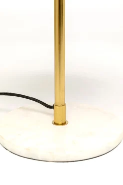 Lampa stołowa stal i marmur klosz różowy Ø30x50 cm