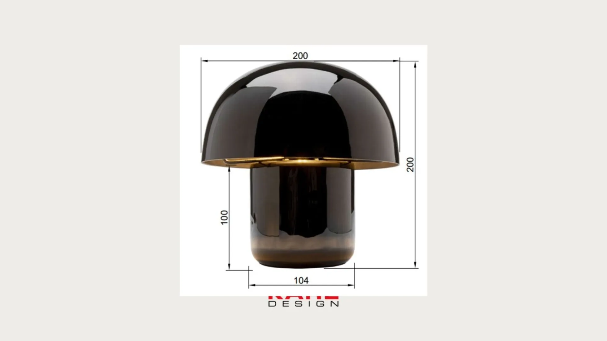 Lampa stołowa stalowa grzybek kolor czarny Ø20x20 cm