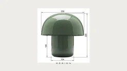 Lampa stołowa stalowa grzybek kolor miętowy Ø20x20 cm