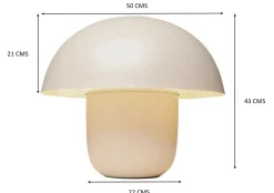 Lampa stołowa stalowa grzybek kolor beżowy Ø50x44 cm