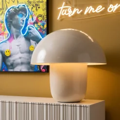 Lampa stołowa stalowa grzybek kolor beżowy Ø50x44 cm