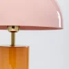 Lampa stołowa stalowa różowo-pomarańczowa Ø30x51 cm