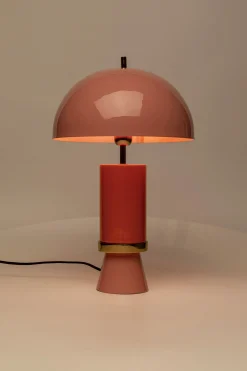 Lampa stołowa stalowa różowo-pomarańczowa Ø30x51 cm
