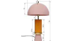 Lampa stołowa stalowa różowo-pomarańczowa Ø30x51 cm