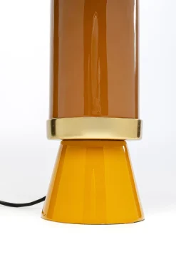 Lampa stołowa stalowa żółta Ø30x51 cm