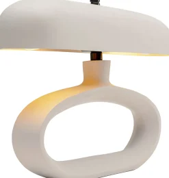 Lampa stołowa stalowa w kolorze beżowym 37x26 cm
