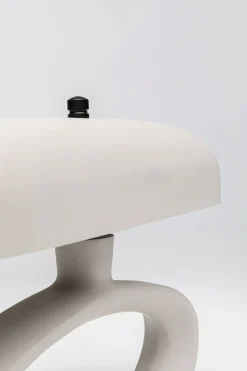 Lampa stołowa stalowa w kolorze beżowym 37x26 cm