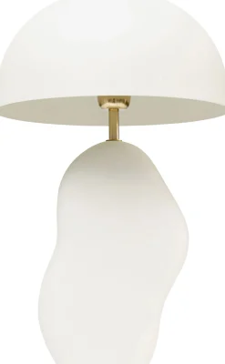 Lampa stołowa stalowa w kolorze białym 48 cm