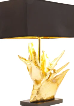 Lampa stołowa Tropical Flower 51x65 cm czarno-złota