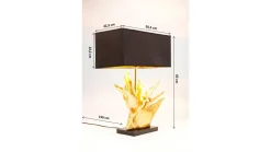 Lampa stołowa Tropical Flower 51x65 cm czarno-złota