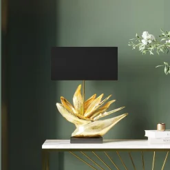Lampa stołowa Tropical Flower 51x65 cm czarno-złota
